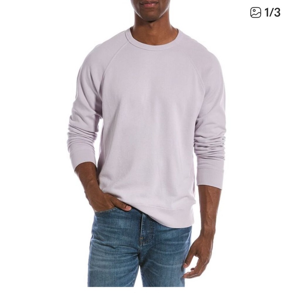 Vince Light garment dyed French terry Purple dust crew sweatshirt  XL men’s